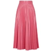 Mm6 Maison Margiela Glossy-effect Pleated Midi Skirt In Fuchsia