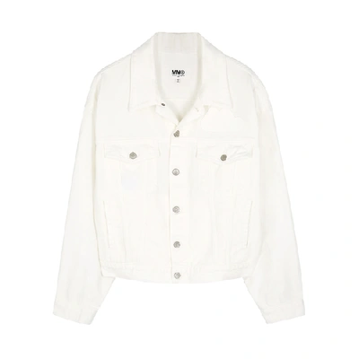 Mm6 Maison Margiela Mm6 By Maison Margiela White Oversized Denim Jacket