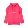 MM6 MAISON MARGIELA MM6 BY MAISON MARGIELA PINK LOGO-PRINT HOODED COTTON SWEATSHIRT,3210235