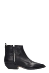JULIE DEE TEXAN ANKLE BOOTS IN BLACK LEATHER,11199028
