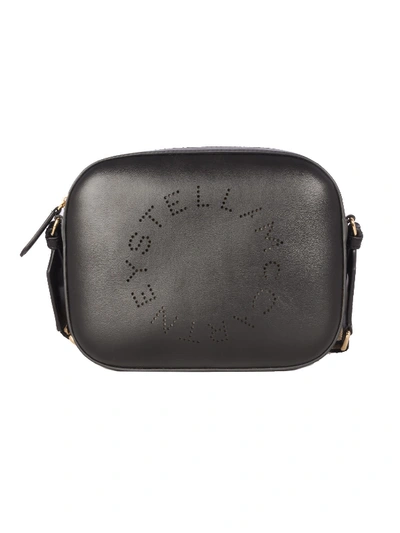 Stella Mccartney Camera Bag With Perforated Logo In Black