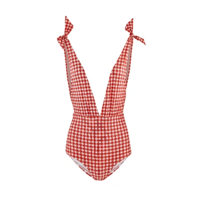 Verdelimon San Antonio One Piece Swimming Costume In Red Pic Nic