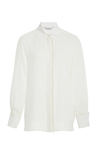 Max Mara Mogador Silk Shirt In Ivory Color In White