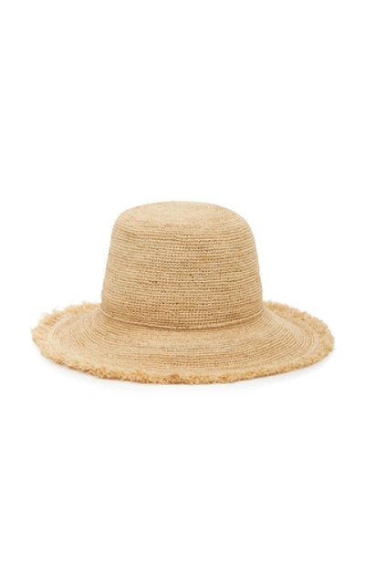 Avenue Angelina Straw Bucket Hat In Neutral