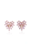 Suzanne Kalan 18k Rose Gold Fireworks Pink Sapphire Heart Stud Earrings In Pink