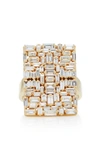 Suzanne Kalan White Diamond Baguette Ring In Gold