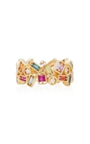 Suzanne Kalan Inlay Collection Rainbow Sapphire Ring In Multi