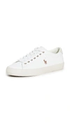 Polo Ralph Lauren Longwood Logo-print Leather Low-top Trainers In White
