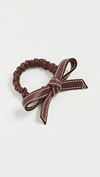 ALEXANDRE DE PARIS LEATHER ELASTIC BOW HAIR TIE