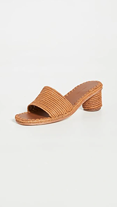 Carrie Forbes Bou Heeled Mules Cognac In Brown