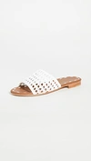 Carrie Forbes Woven Raffia Slides In White