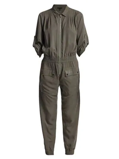 Atm Anthony Thomas Melillo Utility Zip Jumpsuit In Olive