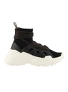 Agnona Cashmere Wraparound Laces High Top Sneakers Black In Black