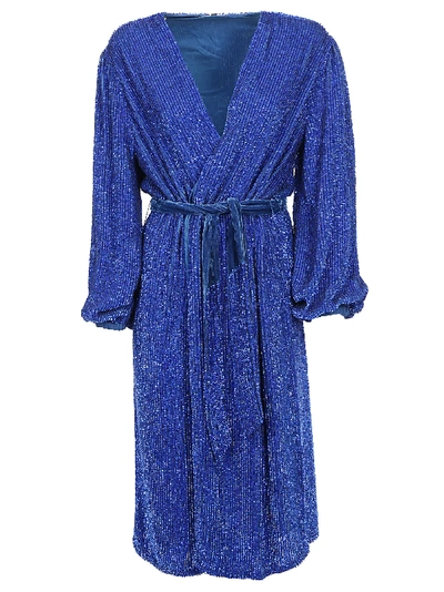 Retroféte Retrofete Audrey Dressing Gown Dress In Royal Blue