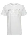 Moschino Metallic Logo Print T-shirt In White