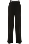 MSGM WIDE LEG TROUSERS WITH JACQUARD LOGO,11199558