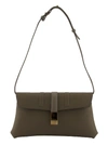 AGNONA LOGO PLAQUE SHOULDER BAG ARM GREY,11199730