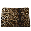 SAINT LAURENT Leopard Printed Beige & Black Silk Scarf