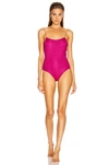 Oseree Ssense Exclusive Pink One-piece Swimsuit In Fuchsia