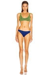 Oseree Lumière Sporty Bicolor Bikini Set In Green & Blue