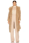 Max Mara Park Metallic Faux Fur Teddy Bear Coat In Albino