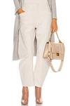 Nili Lotan Shon Cotton-blend Twill Tapered Pants In Chalk