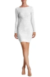 Dress The Population Lola Sequin Long Sleeve Body-con Minidress In White