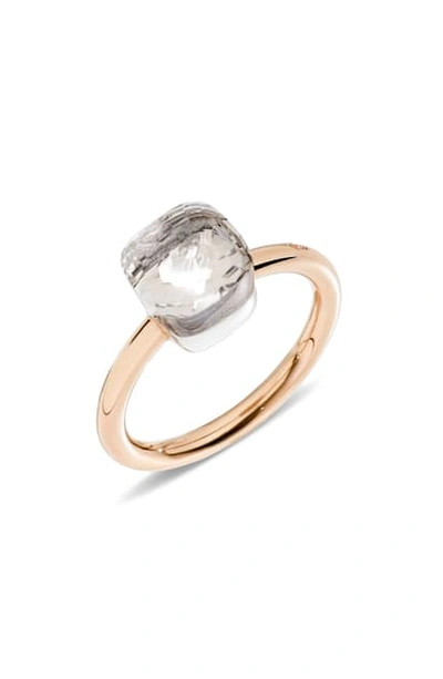 Pomellato Nudo Classic 18-karat Rose Gold Topaz Ring In Rose Gold/ White Topaz