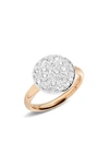 Pomellato Sabbia Ring With Diamonds In 18k Rose Gold In White/rose