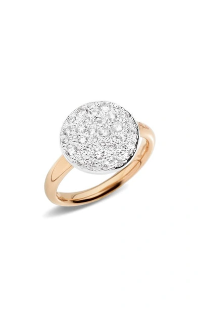 Pomellato Sabbia Ring With Diamonds In 18k Rose Gold In White/rose