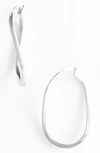 Roberto Coin Twisted Gold Hoop Earrings In White Gold