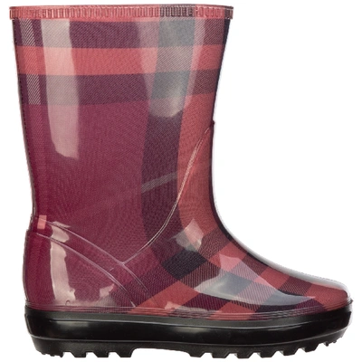 Burberry Girls Shoes Baby Child Boots In Red