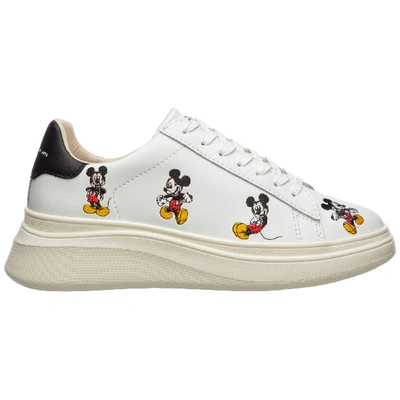 Moa Master Of Arts Disney Mickey Mouse Embroidered Trainers In White