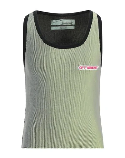 Off-white Tank Top In Acid Green