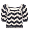 ULLA JOHNSON LUCIANA COTTON AND WOOL TOP,P00444129