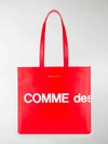 Comme Des Garçons Logo Print Tote In Rot
