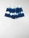 ALANUI DENIM TIE DYE SHORTS,14786512