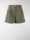 Valentino Vgold Tailored Shorts In Green