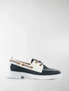 THOM BROWNE PEBBLE LEATHER BOAT SHOES,14121773