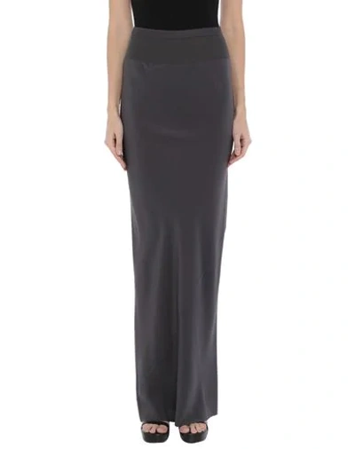 Rick Owens Maxi Skirts In Steel Grey