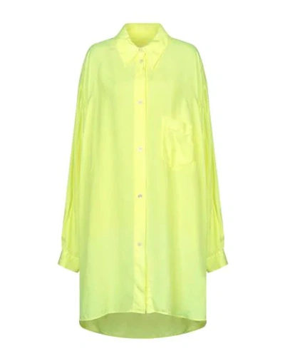 Mm6 Maison Margiela Solid Color Shirts & Blouses In Yellow