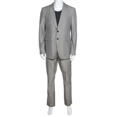 Pre-owned Burberry Grey Cotton Knit Regular Fit Suit Xxl