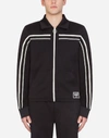 DOLCE & GABBANA ZIP-UP SWEATER WITH PATCH