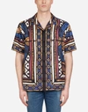 DOLCE & GABBANA SILK HAWAII SHIRT WITH LION PRINT