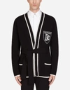 DOLCE & GABBANA CASHMERE CARDIGAN WITH PATCH