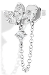 Maria Tash Lotus Chain Wrap Stud Earring In White Gold/ Diamond