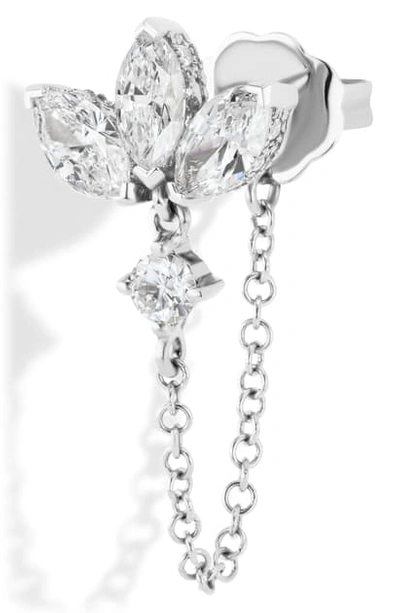 Maria Tash Lotus Chain Wrap Stud Earring In White Gold/ Diamond