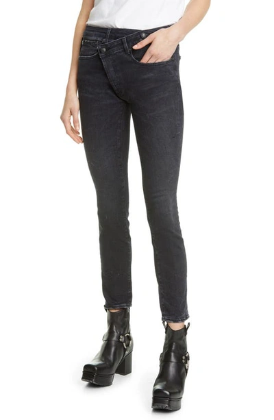 R13 Crossover Skinny Jeans In Black Marble