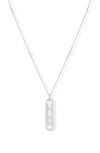 Messika Baby Move Pave Diamond Pendant Necklace In White Gold/ Diamond