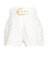 ZIMMERMANN Peggy Embroidered Linen Shorts,060042157049